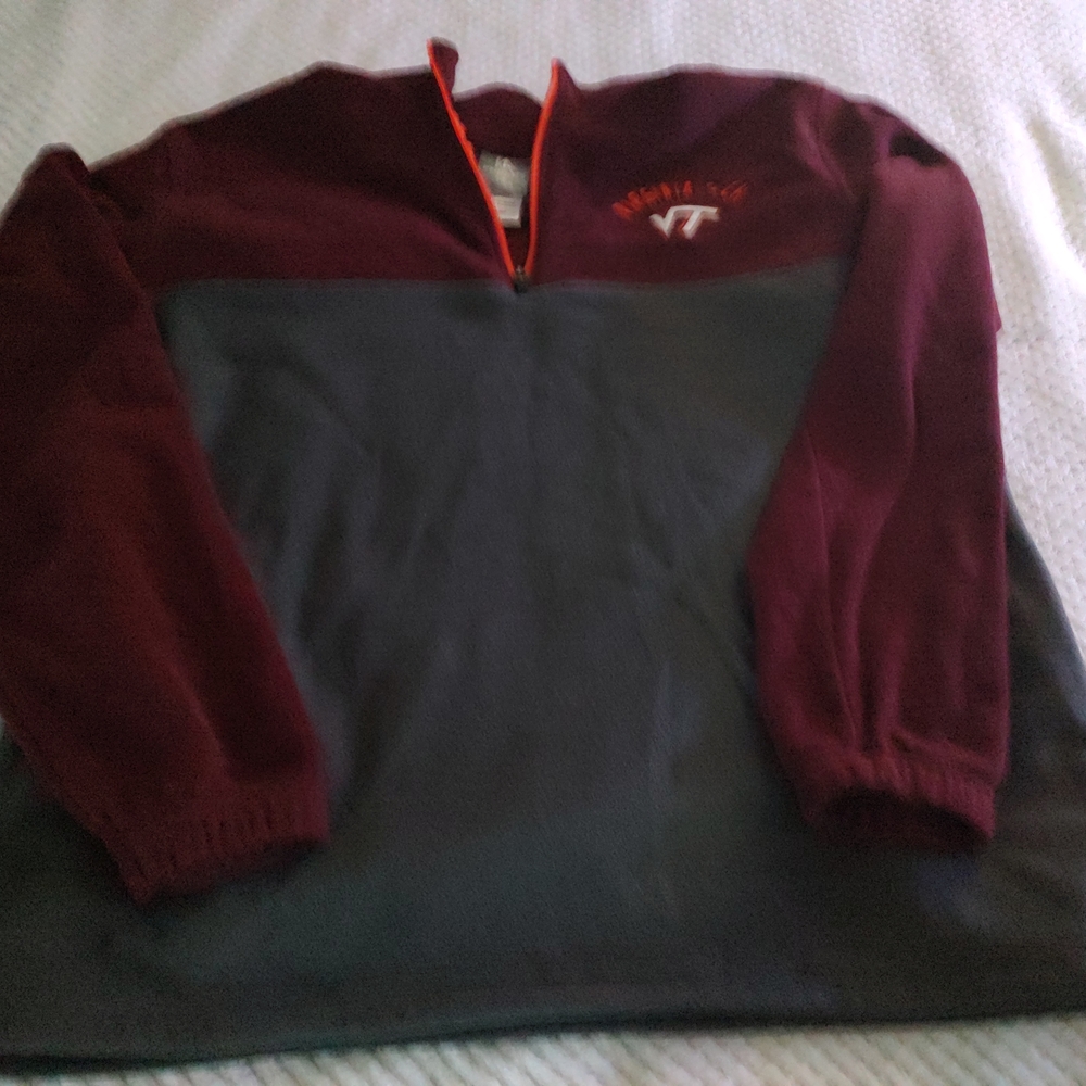 Virginia Tech Men's Size Large Knights Apparel Maroon and Orange Zip Pullover